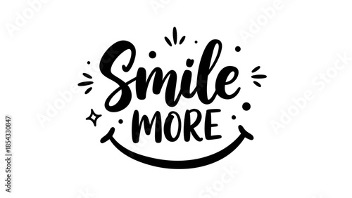 Joyful handwritten typography encouraging positivity with smile and dots