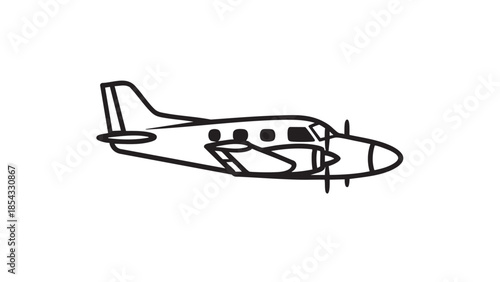 Simple line drawing of a small airplane viewed from the side