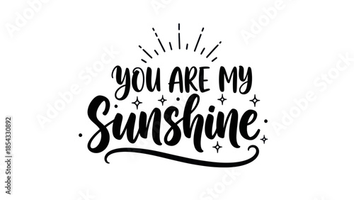 Modern calligraphy art featuring a radiant positive message of love and joy with decorative elements