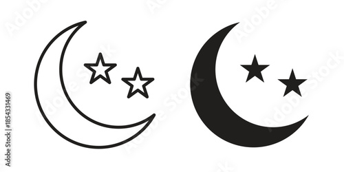 Moon stars icons sign vectors. suitable for web, app, infographic, etc
