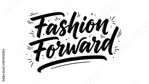 Stylish handwritten typography celebrating the concept of fashion and trendsetting advancements in