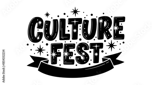 Vibrant Culture Fest typographic design, celebrating community events and artistic expression