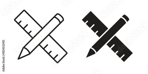 Pencil and ruler icons sign vectors. suitable for web, app, infographic, etc