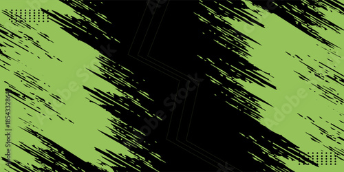 green black brush wrap car sticker pattern abstract banner sporty lines black green color combination grunge brush modern pattern racing motorsport vector design.