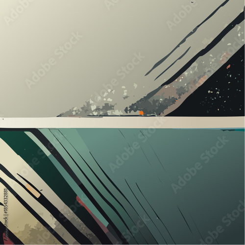 Broken Shattered Glass with Cracks and Fragments.