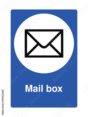 Mailbox Icon with Stylized Envelope and Box Symbol for Postal Services with Explanation – High Quality Vectorial Stock Image