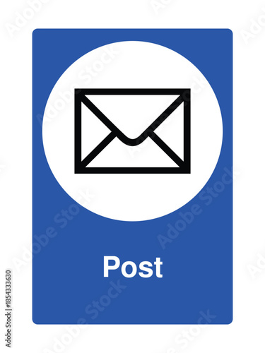 Post Icon with Stylized Mail or Envelope Symbol for Postal Services – High Quality Vectorial Stock Image
