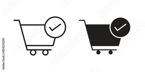 Shopping cart check icons sign vectors. suitable for web, app, infographic, etc