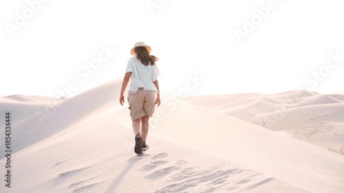 Woman trekking in the mountains.
