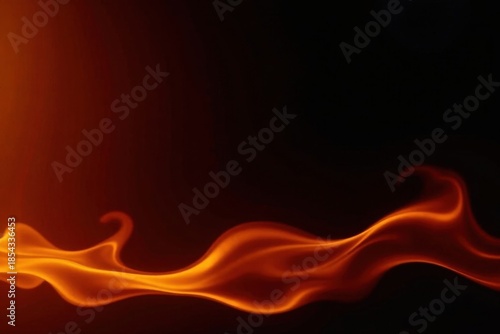 Fiery orange and yellow flames against a dark background, illustration, yellow