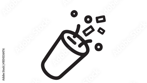 Explosion of Drink from a Can with Splashes and Debris