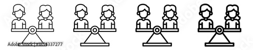 Gender Equality  Icon Set Different Style Collection