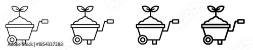 Wheelbarrow  Icon Set Different Style Collection