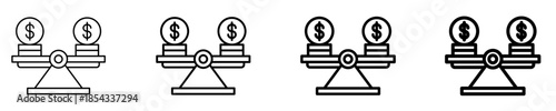Financial  Balance  Icon Set Different Style Collection
