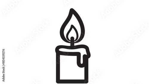 A lit candle illustration on a plain white background viewed from the front