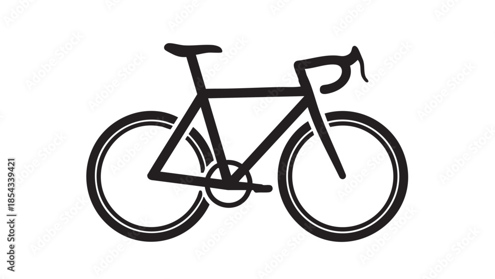 Fototapeta premium A sleek bicycle illustration on a white background viewed from the side