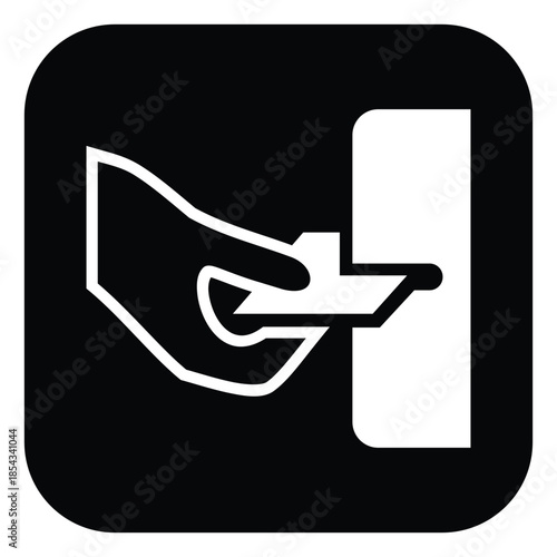 Ticket Validation Icon with Stylized Pass and Scanner Symbol for Travel and Events – High Quality Vectorial Stock Image