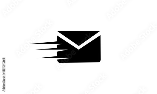 Fast email message delivery icon with speed lines.