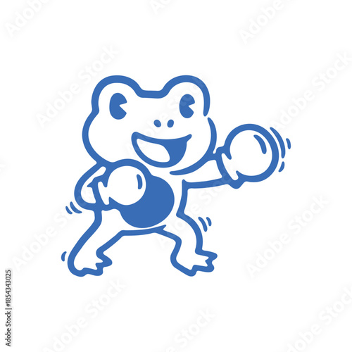 Charming Cartoon Frog Character Ready for a Friendly Boxing Match