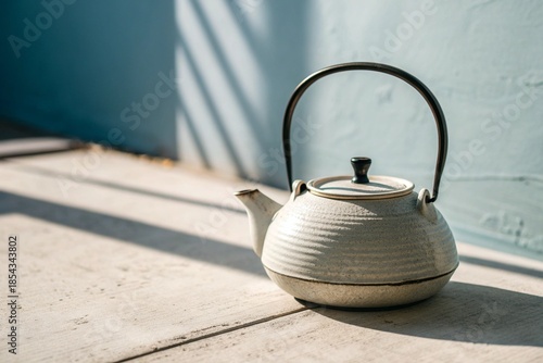teapot on a wooden table