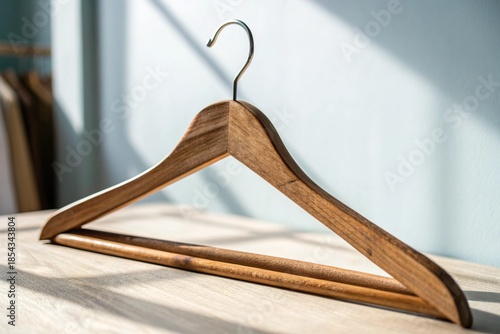 wooden hanger isolated on white