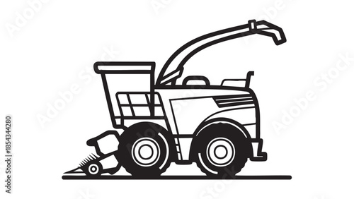 A lawn mower is cutting grass on a well-manicured lawn from a side view