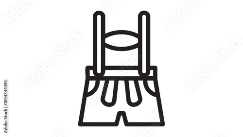 Simple line illustration of a trampoline on a white background viewed from the front