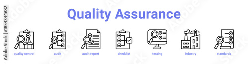 Quality Assurance Icon Banner and Collection