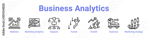 Business Analytics Icon Banner and Collection