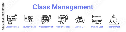 Class Management Icon Banner and Collection