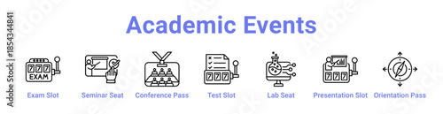 Academic Events Icon Banner and Collection