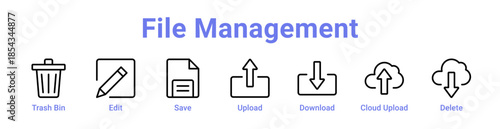 File Management Icon Banner and Collection