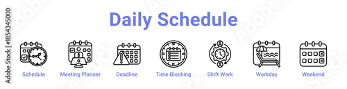 Daily Schedule Icon Banner and Collection