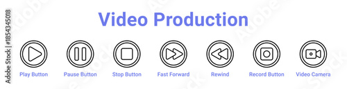 Video Production Icon Banner and Collection