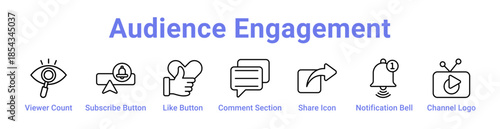 Audience Engagement Icon Banner and Collection