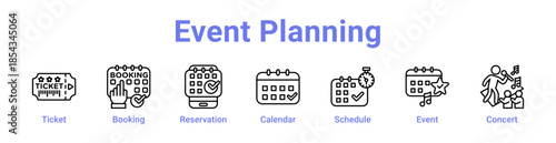 -Event Planning Icon Banner and Collection