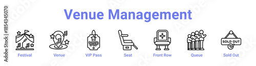-Venue Management Icon Banner and Collection