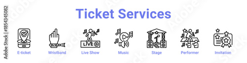 -Ticket Services Icon Banner and Collection