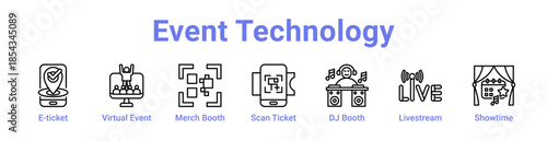 -Event Technology Icon Banner and Collection