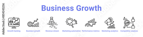 -Business Growth Icon Banner and Collection