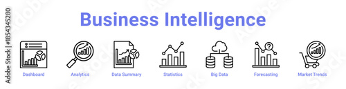 -Business Intelligence Icon Banner and Collection