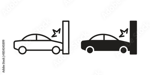 Accident icons for graphic design, logo, Web site, social media, UI, mobile app, vector illustration