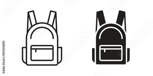 Backpack icons for graphic design, logo, Web site, social media, UI, mobile app, vector illustration