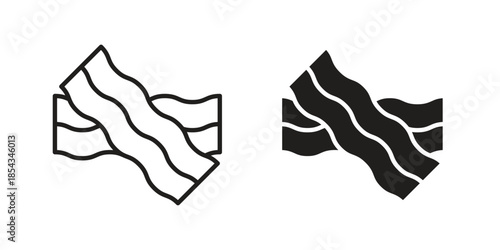Bacon icons for graphic design, logo, Web site, social media, UI, mobile app, vector illustration