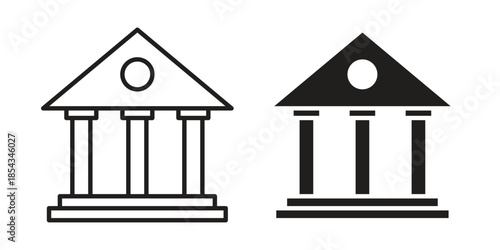 Bank icons for graphic design, logo, Web site, social media, UI, mobile app, vector illustration