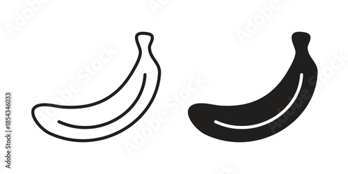 Banana icons for graphic design, logo, Web site, social media, UI, mobile app, vector illustration