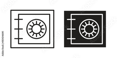 Bank vault icons for graphic design, logo, Web site, social media, UI, mobile app, vector illustration