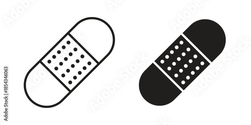 Band aid icons for graphic design, logo, Web site, social media, UI, mobile app, vector illustration