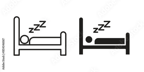 Bedtime icons for graphic design, logo, Web site, social media, UI, mobile app, vector illustration