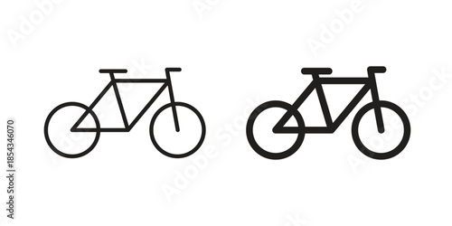 Bicycle icons for graphic design, logo, Web site, social media, UI, mobile app, vector illustration